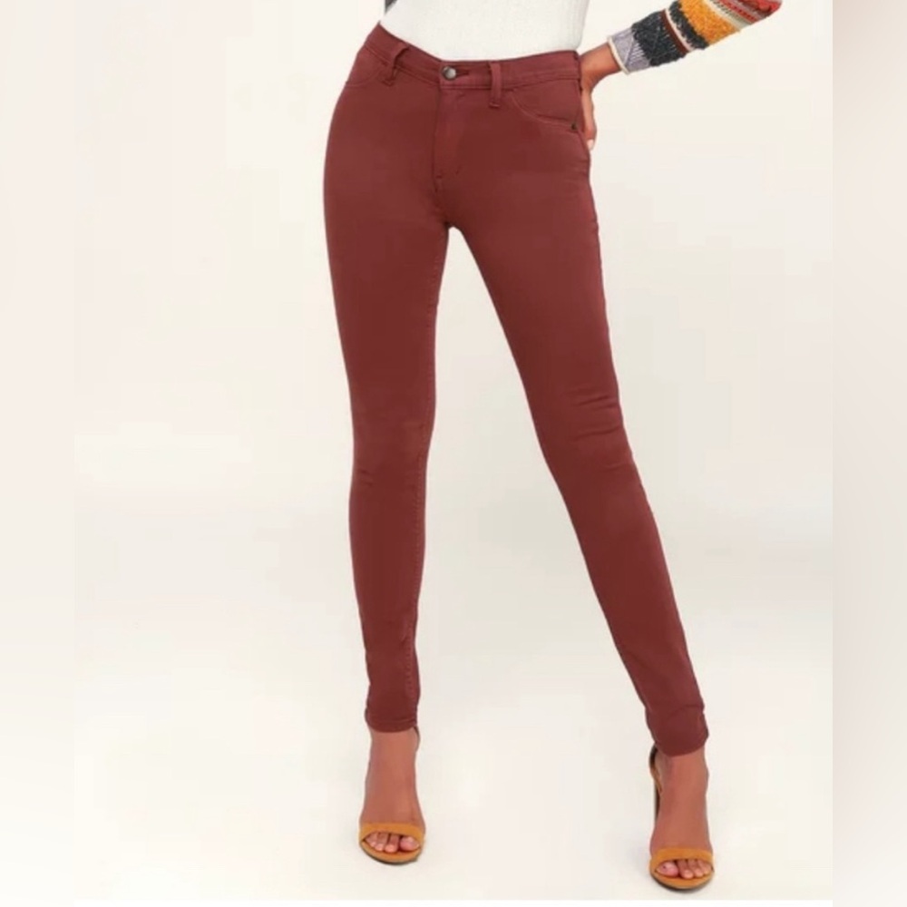Free people red skinny jeans - mid rise